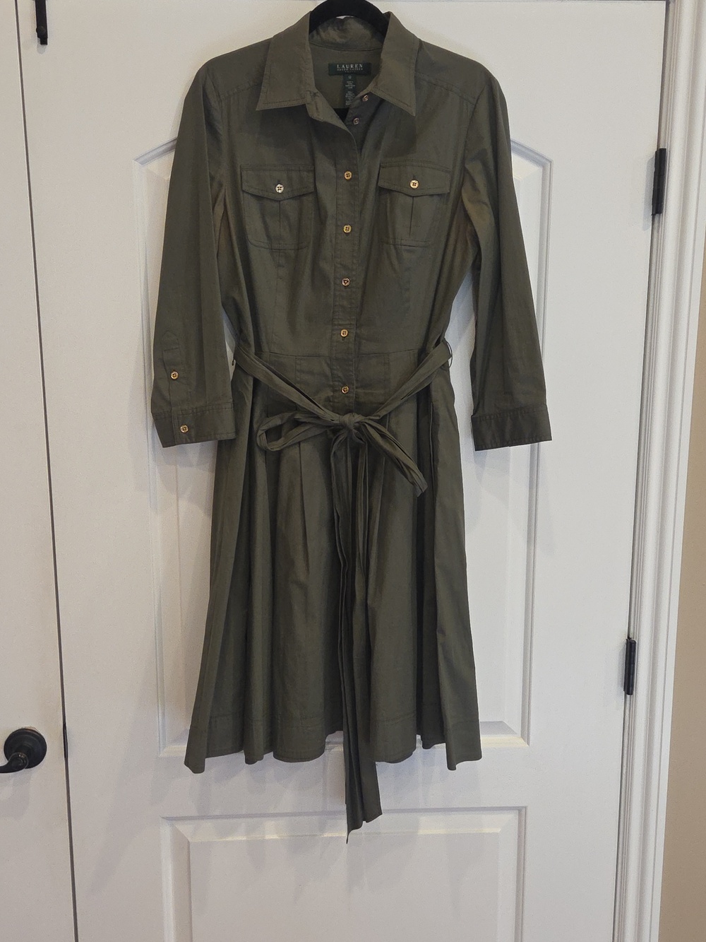 Lauren Ralph Lauren Utility Shirt Dress Size 12 - Picture 2 of 9